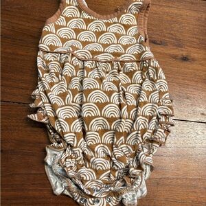 Little Sleepies Brown and White One Piece